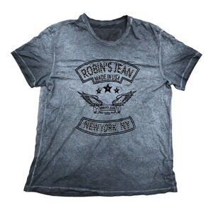 Vintage Robins Jeans Shirt XXL Gray Studded